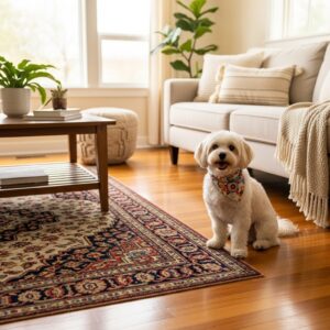 dog on carpet