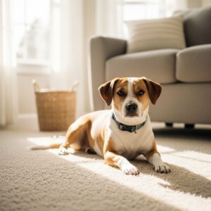 dog on carpet